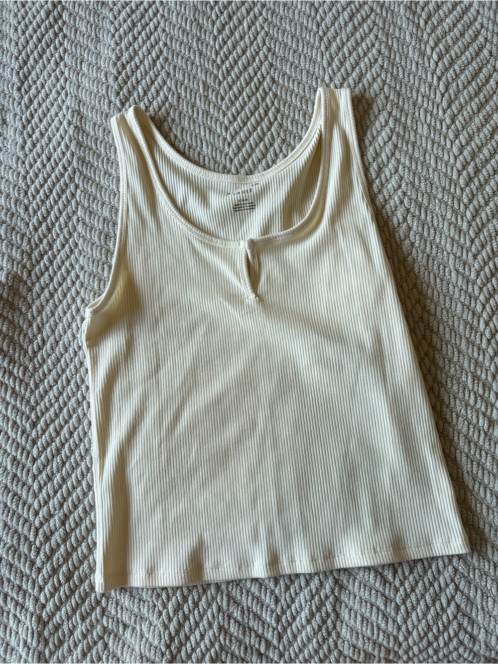 American Eagle Outfitters Ribbed Cream Tank